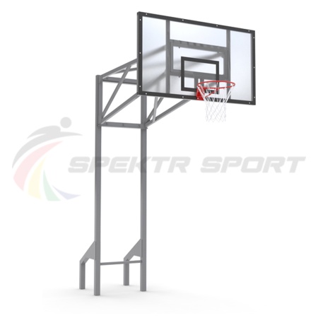 Купить Стойка баскетбольная уличная усиленная со щитом из оргстекла, кольцом и сеткой SP D 413 в Грозном 